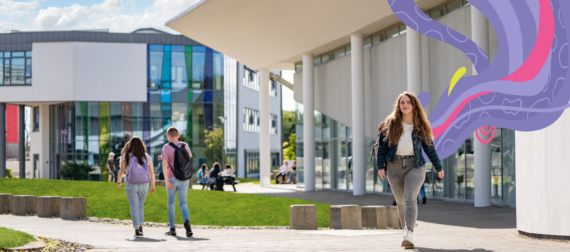 Student walking Blanchardstown Campus Header